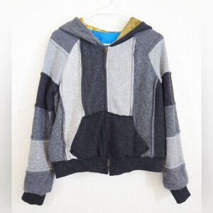 Burning Torch Upcycled Reversible Cashmere/Silk Jacket Bomber Size S